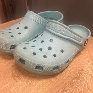 Size 1 light blue crocs